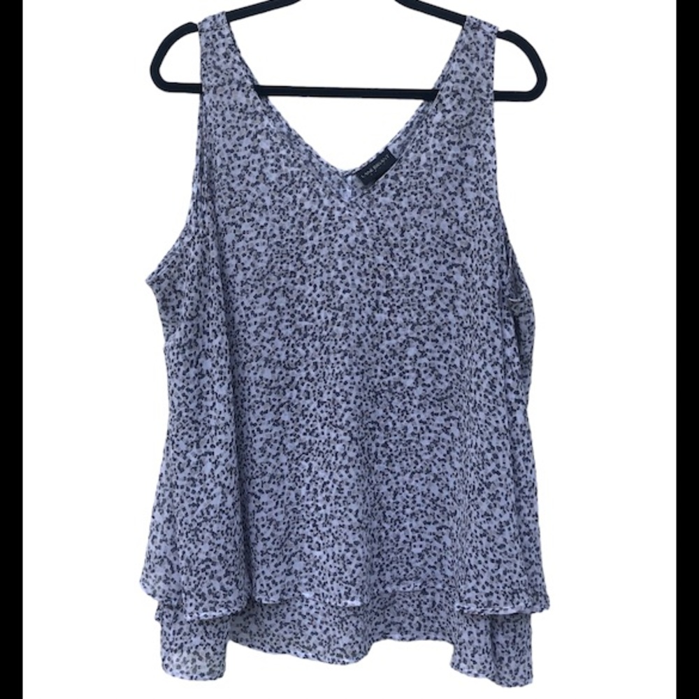 Lane Bryant tiered geometric Flowy tank blouse 22